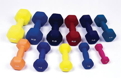 Dumbell Weight Color Vinyl Coated 7 Lb