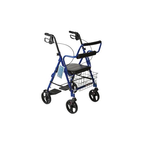 Combination Red Rollator & Transport Wheelchair