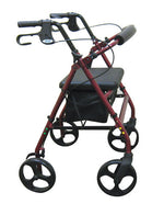 Rollator 4-Wheel with Pouch & Padded Seat  Red - Drive