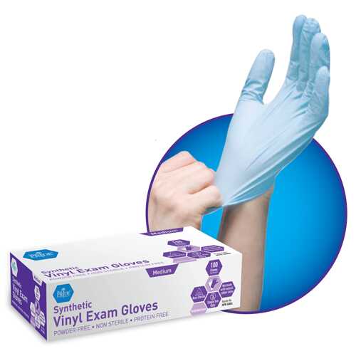 Synthetic Vinyl Medical Grade Exam Gloves P/F  Bx/100   X-Lg