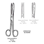 Operating Scissors- Sharp/Blunt- 4 1/2  Straight