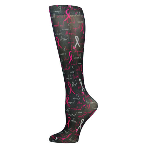 Blue Jay Fashion Socks (pr) Breast Cancer 8-15mmHg