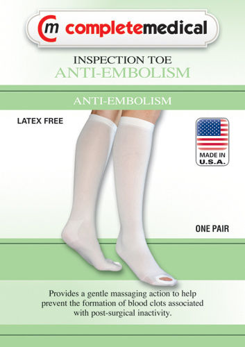 Anti-Embolism Stockings Sm/Reg 15-20mmHg Below Knee  Insp Toe