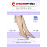 Ladies' Sheer Mild Support  Md 15-20 mmHg  Knee Highs  Beige