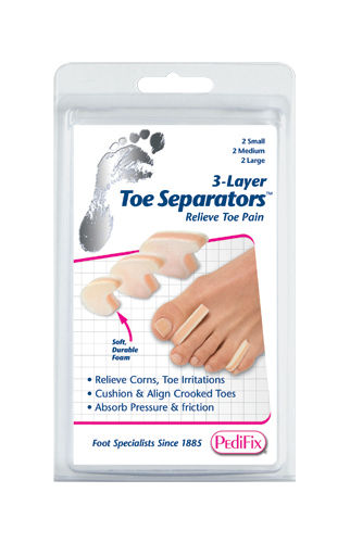 3-Layer Toe Separators Pk/6 2-Sm  2-Md  2-Lg