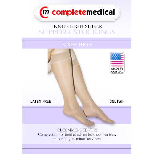 Ladies' Sheer Firm Support  Sm 20-30mmHg  Knee Highs  Black