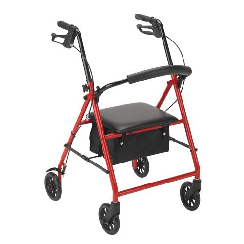 Rollator with 6  Wheels Red